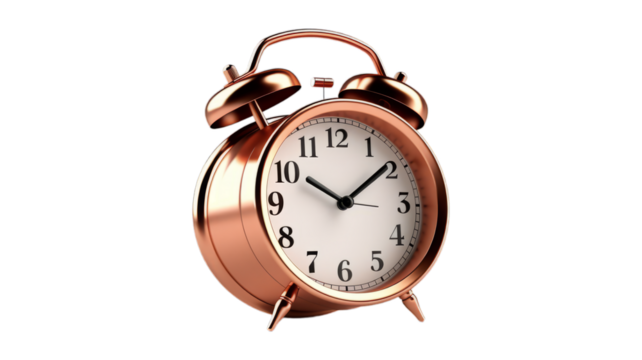 alarm clock isolated on transparent png background. Generative ai