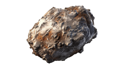 Asteroid isolated on transparent png background. Generative ai