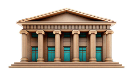 Bank isolated on transparent png background. Generative ai