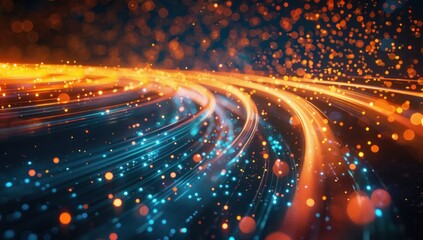 Capture the anticipation as a software update rolls out across a network, symbolizing the continuous evolution of digital systems.