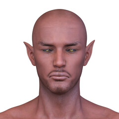 エイリアンの顔　3DCGレンダリング