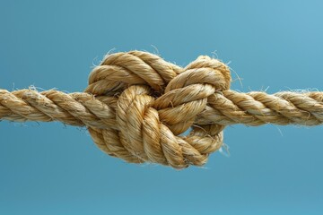 A tied knot on a rope. Business concept. Background with selective focus and copy space