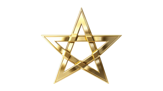 Jewish Star isolated on transparent png background. Generative ai
