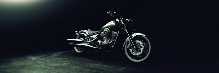 Motorcycle on dark background