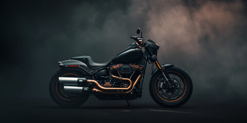 Motorcycle on dark background