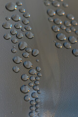macro-photography of condensed water drops inside a bottle.