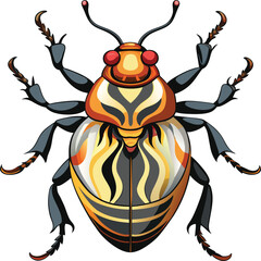 Colorful Beetle bug vector illustration. Insect vector art