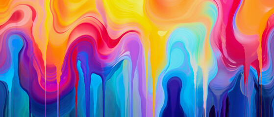 illustration of a dripping colorful painting background