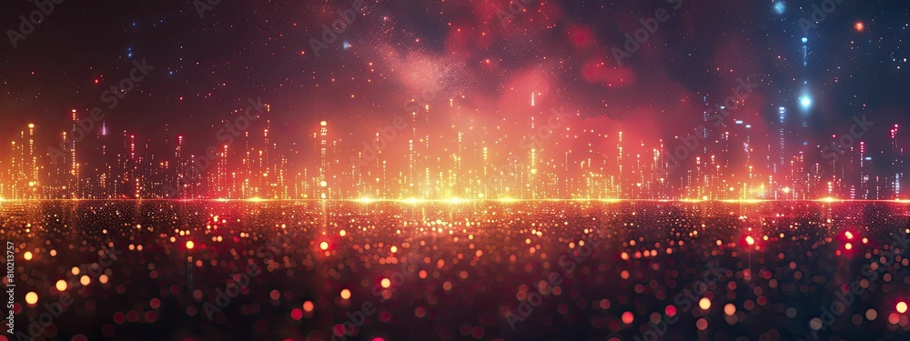 Wall mural capture the essence of connectivity with a sleek cityscape of glowing networks, perfect for tech com