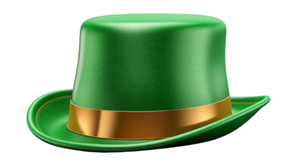 Leprechaun Hat isolated on transparent png background. Generative ai