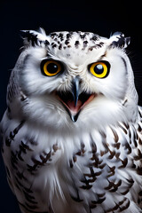 close-up portrait of a polar owl