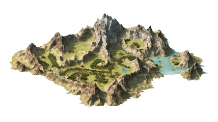 Obraz premium map isolated on transparent png background. Generative ai