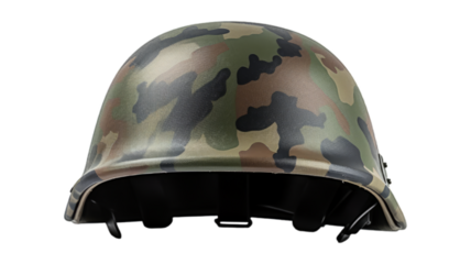 Military Helmet isolated on transparent png background. Generative ai