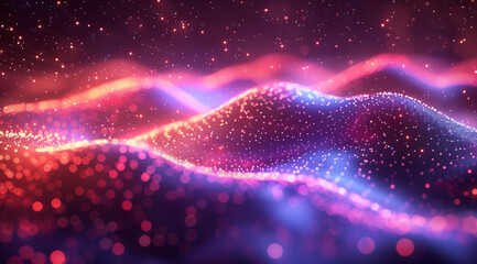 Digital waves of pink-purple color