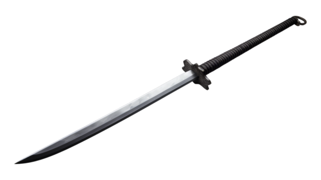 Ninja Sword isolated on transparent png background. Generative ai