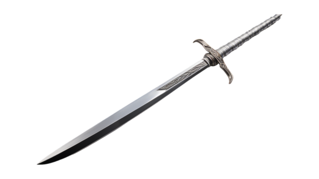 Ninja Sword isolated on transparent png background. Generative ai