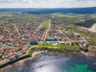 Aerial panorama town of Ahtopol, Bulgaria