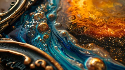 unique handmade gift, epoxy resin product, a wonderful painting, generated by AI