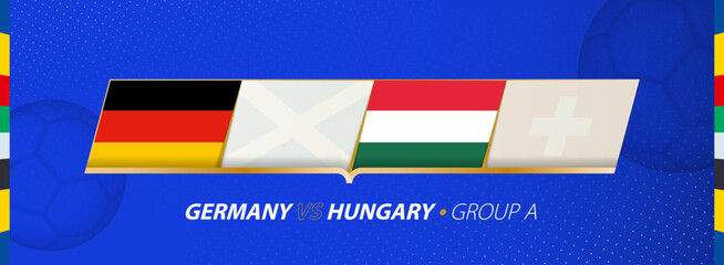 Germany - Hungary football match illustration in group A.