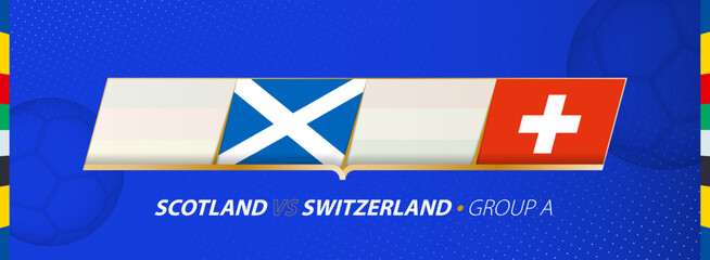 Scotland - Switzerland football match illustration in group A.