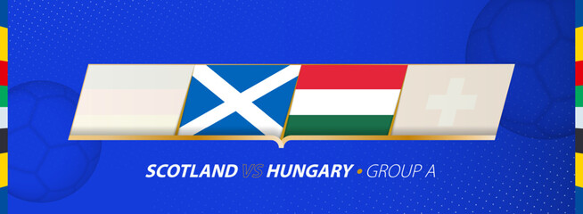 Scotland - Hungary football match illustration in group A.