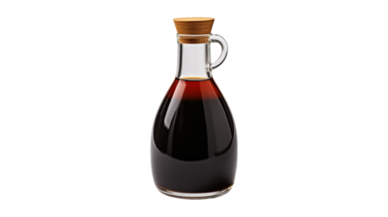 Soy Sauce Bottle isolated on transparent png background. Generative ai
