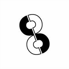 Abstract number 8 logo design with letter S concept.