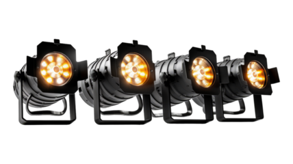 Stage Lights isolated on transparent png background. Generative ai