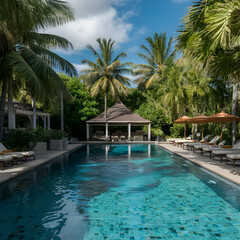 tropical resort pool