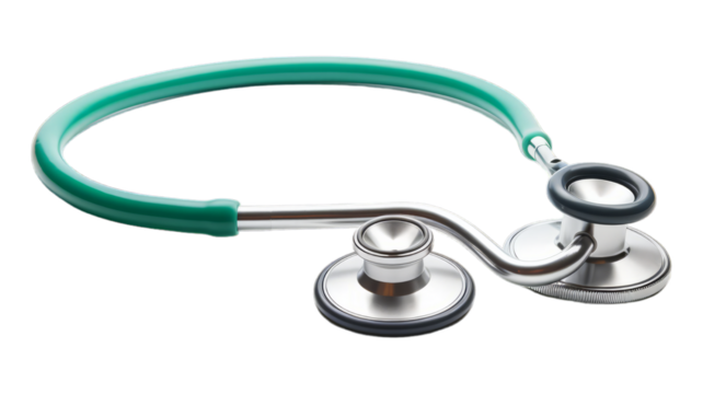 Stethoscope isolated on transparent png background. Generative ai