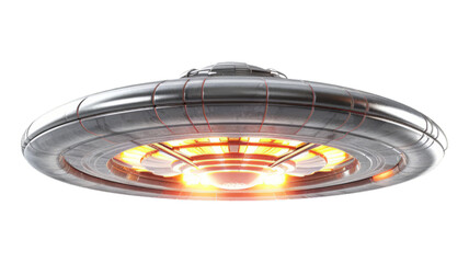 UFO isolated on transparent png background. Generative ai