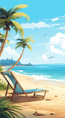 beach background for social media. illustration