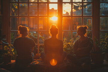 Connect with friends and loved ones through meaningful conversations and quality time together. Concept of social bonding. Generative Ai.