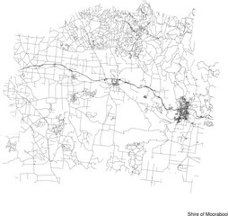 Fototapeta premium Street map of Shire of Moorabool in Australia in black and white with title