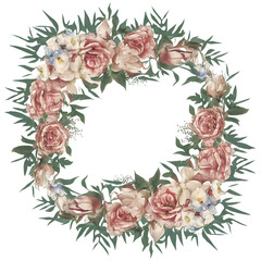 Fototapeta premium Flower Border Frame, Wedding Decor 
