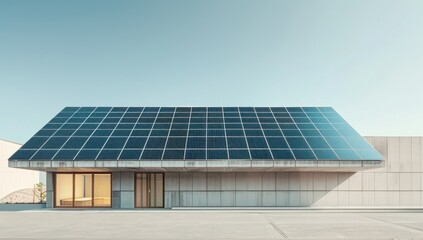 Naklejka premium Capture the sleek, modern lines of the solar panel fence against a pristine white backdrop.