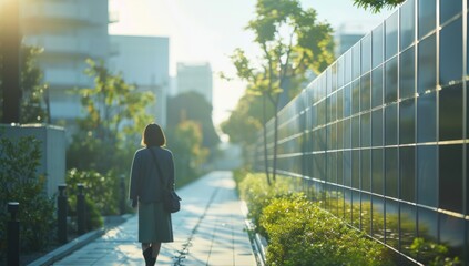 Consider adding human elements to the image to provide scale and context to the size of the solar panel fence. - Powered by Adobe