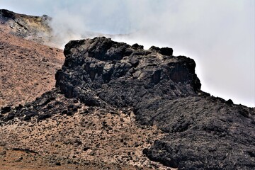 Lava Tower (300-foot tall rock structure and significant landmark on the slope of Mount...