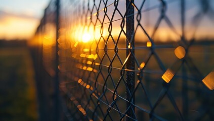 Highlight the intricate details of the solar panel fence with a high-resolution close-up shot. - Powered by Adobe
