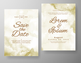 Wedding invitation with abstract watercolor background