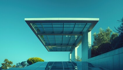 Utilize natural lighting to enhance the reflective surface of the solar panels, adding depth to the image.