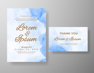 Wedding invitation with abstract watercolor background