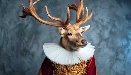portrait of a deer in renaissance clothing made with generative ai
