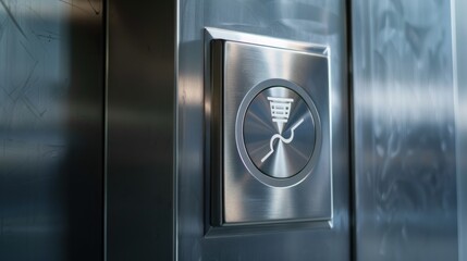 Closeup elevator panel with push buttons for disability people. Generated AI image