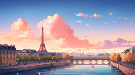 Fototapeta premium paris background for social media. illustration