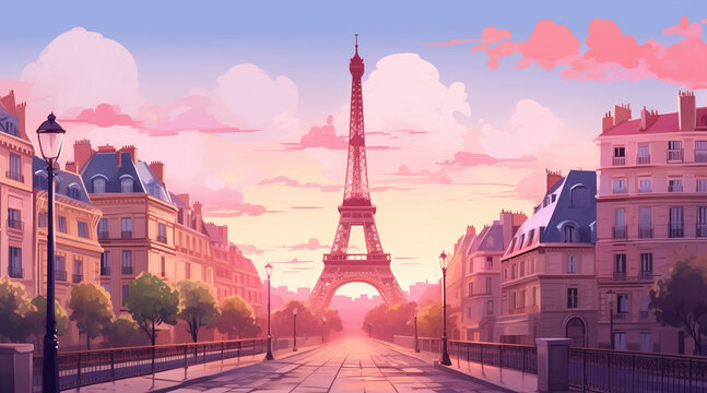 paris background for social media. illustration