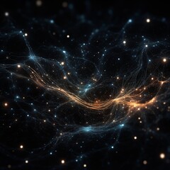 Fototapeta premium An Abstract Visualization of a Cosmic Network with Glowing Nodes and Connections