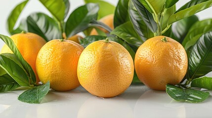 A beautiful close-up image of a group of fresh, ripe, juicy, and delicious-looking oranges