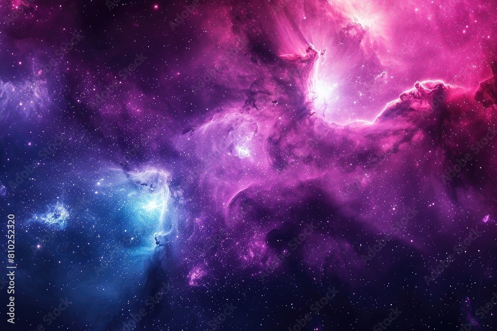 Wall mural mystical nebula clouds in deep space. illustration of a background with a majestic space theme.