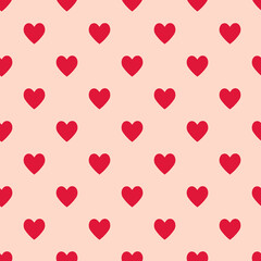 Valentine pattern seamless heart shape pink colors background.